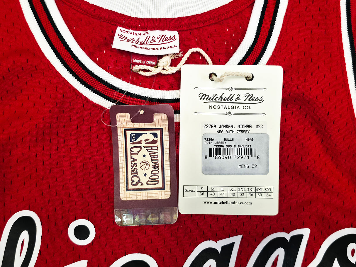 Michael Jordan Autographed '1984-85 Chicago Bulls Red Mitchell & Ness Rookie Jersey UDA Holo #BAM37827