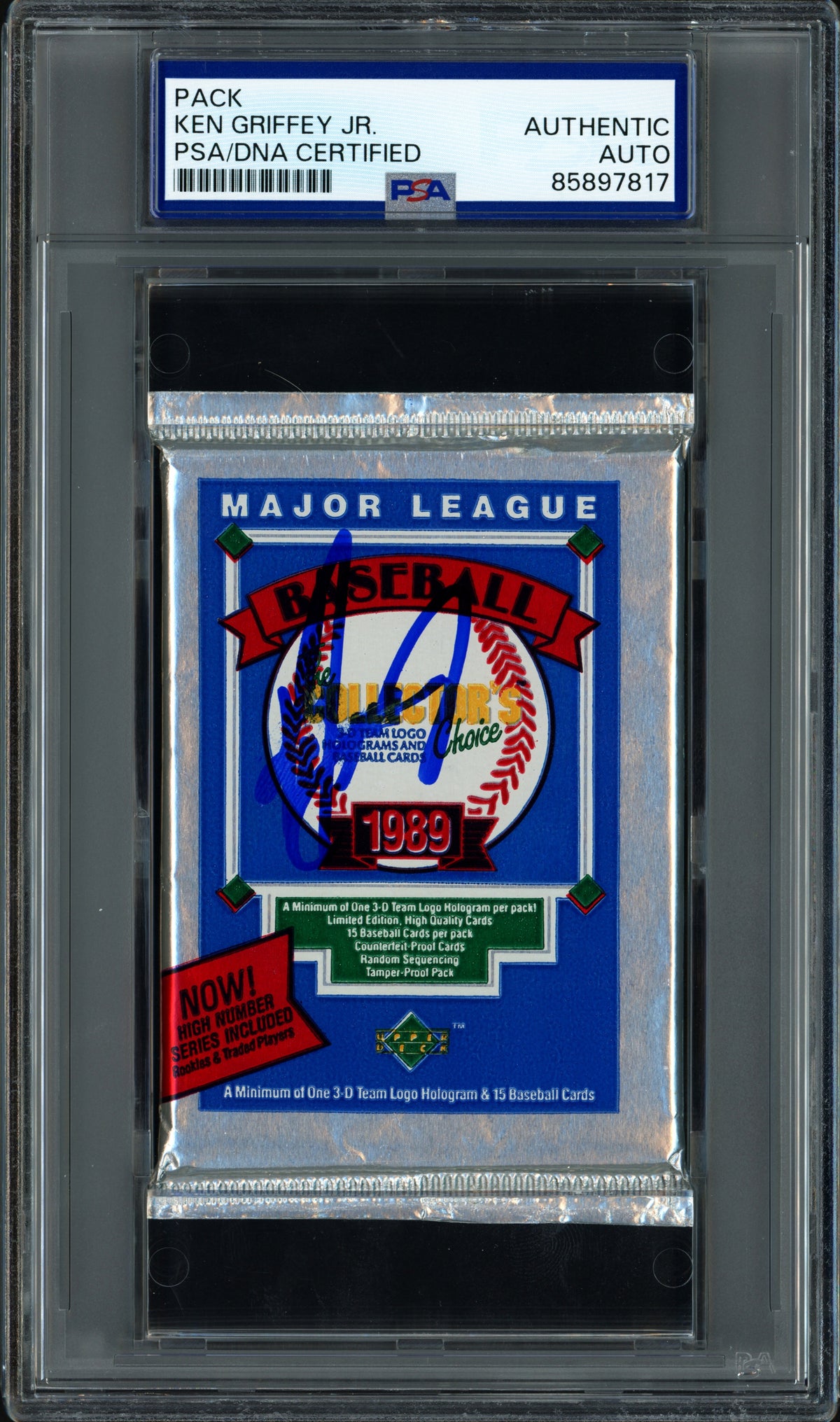 Ken Griffey Jr. Autographed 1989 Upper Deck Low Rookie Card Pack Seattle Mariners (Smudged) PSA/DNA #85897817