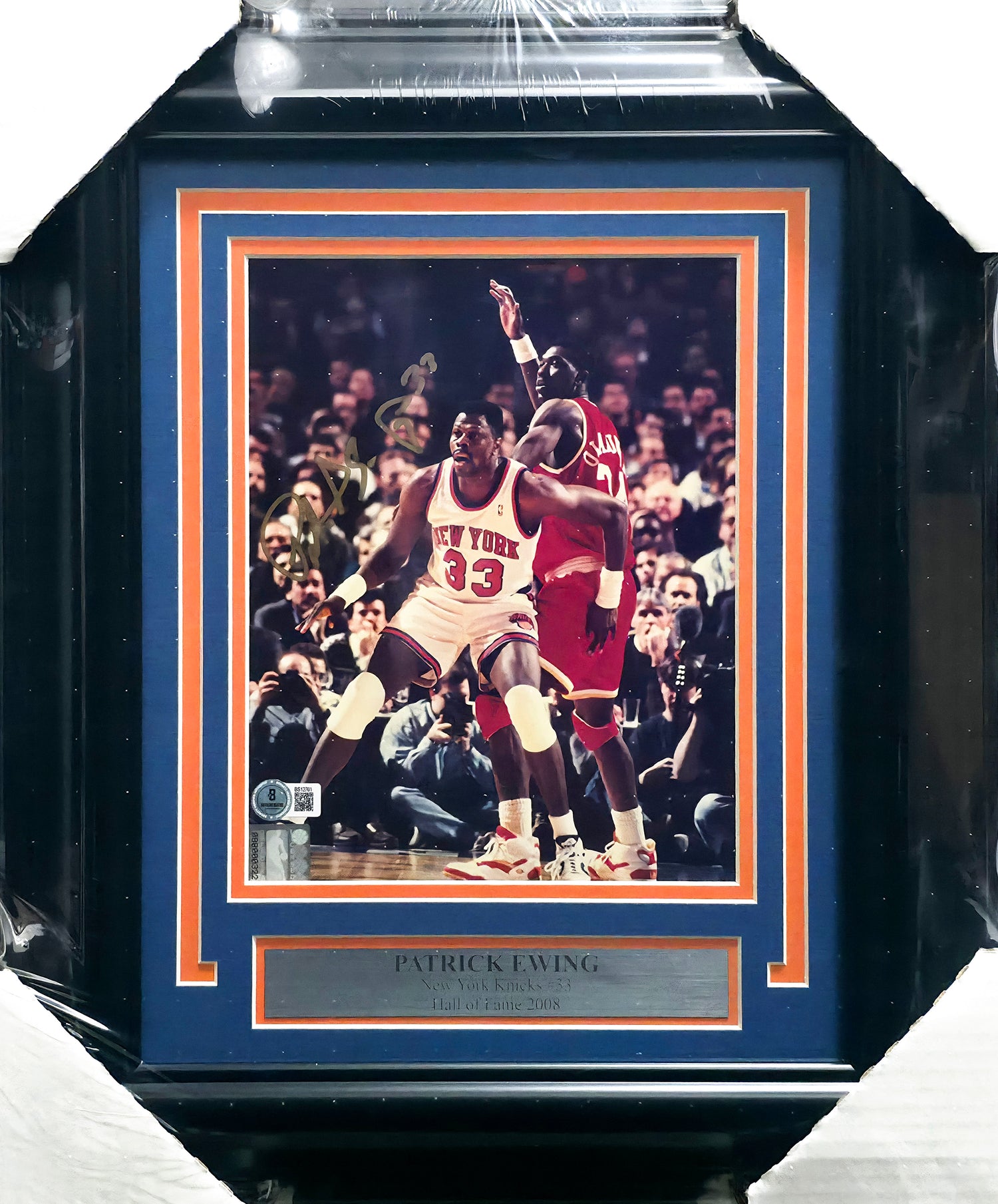 Patrick Ewing Autographed Framed 8x10 Photo New York Knicks Beckett BAS QR #BS12761