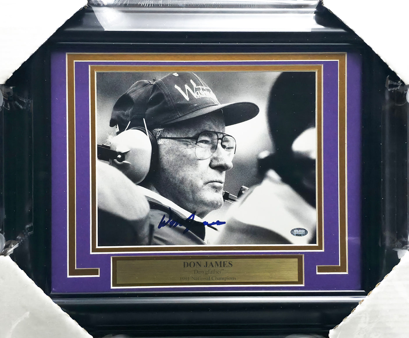 Don James Autographed Framed 8x10 Photo Washington Huskies MCS Holo #88805