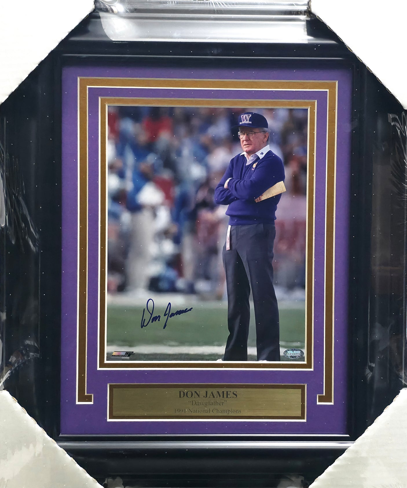Don James Autographed Framed 8x10 Photo Washington Huskies MCS Holo #64037