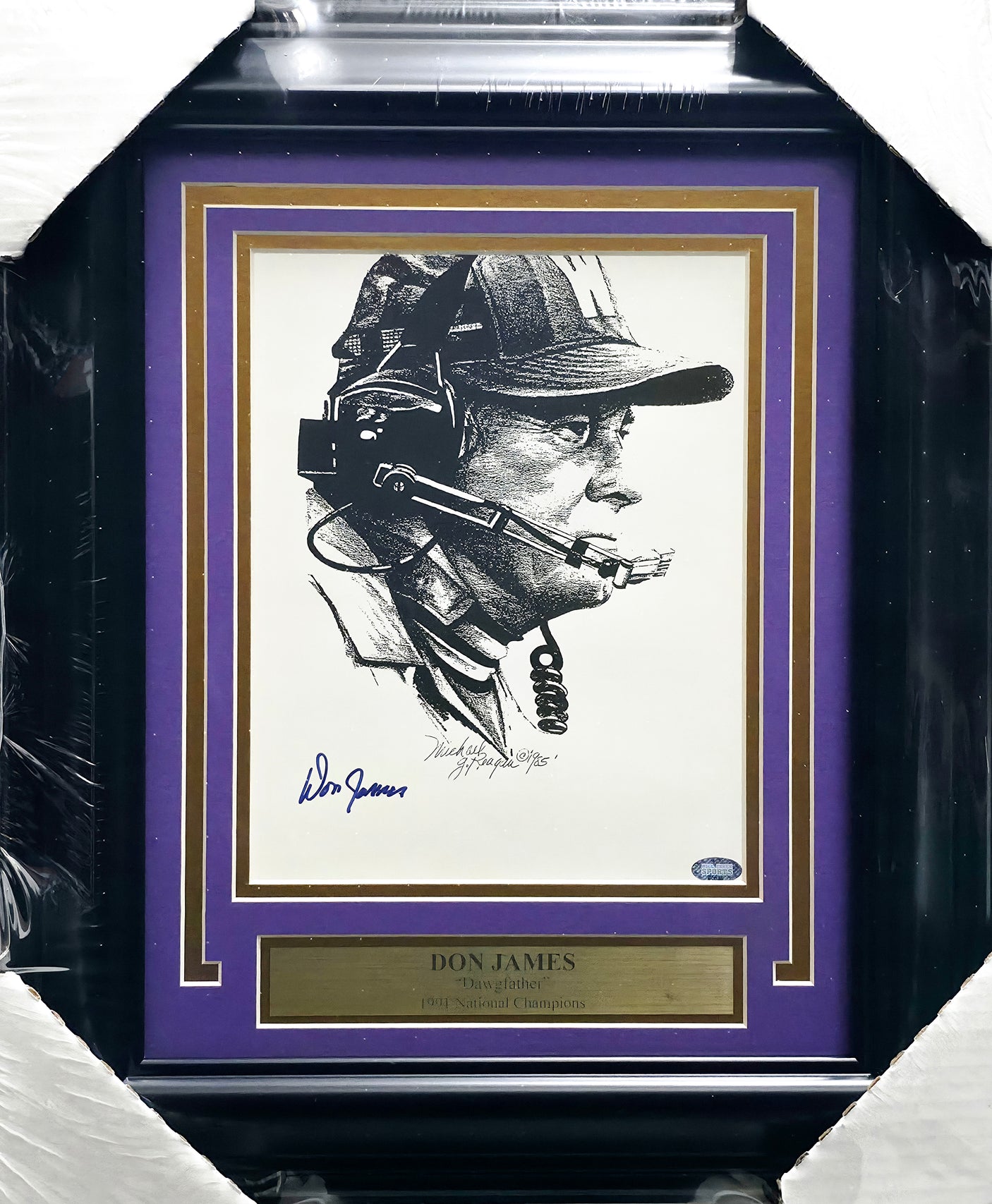 Don James Autographed Framed 8x10 Photo Washington Huskies MCS Holo #64035