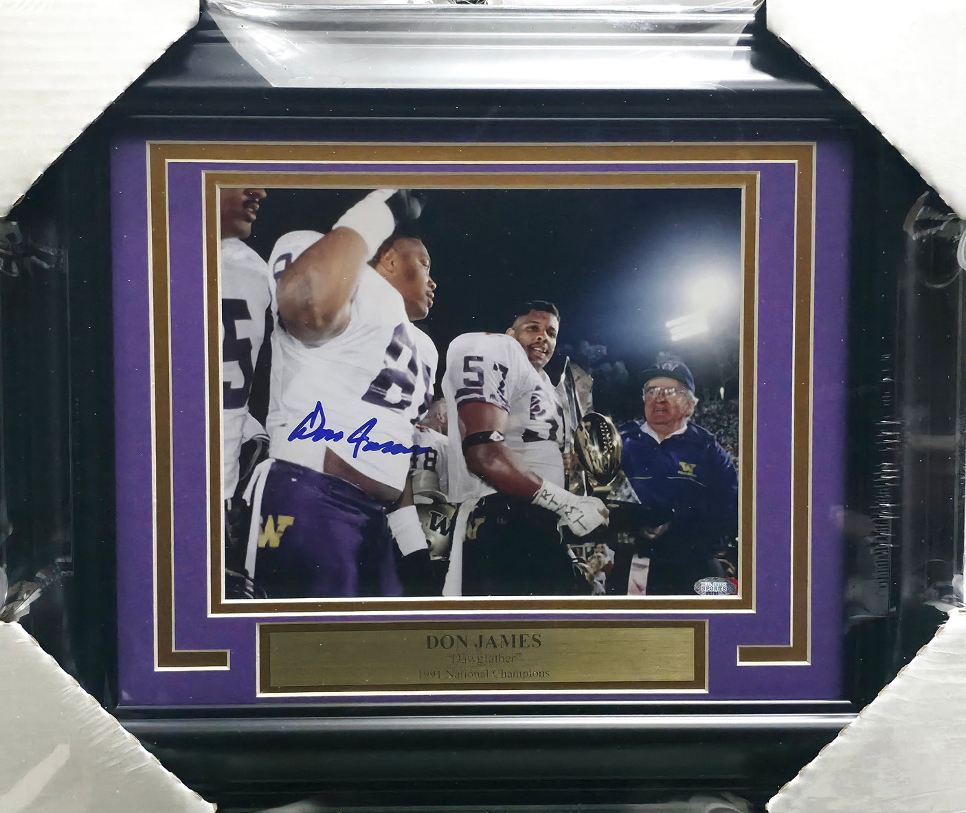 Don James Autographed Framed 8x10 Photo Washington Huskies MCS Holo #88801