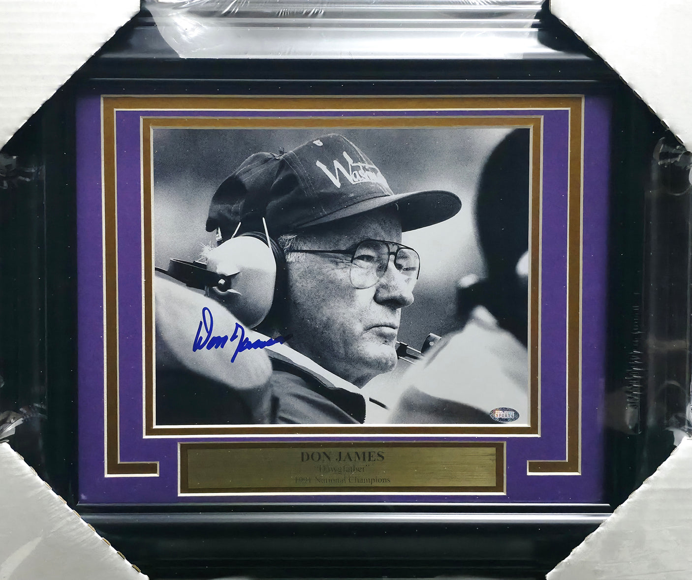 Don James Autographed Framed 8x10 Photo Washington Huskies MCS Holo #88806