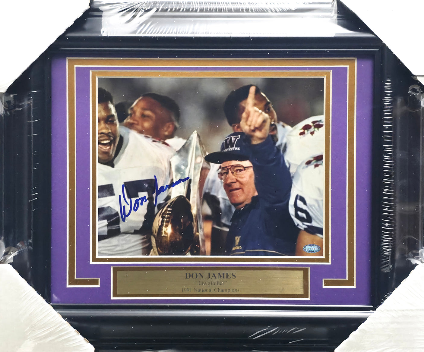 Don James Autographed Framed 8x10 Photo Washington Huskies MCS Holo #88802