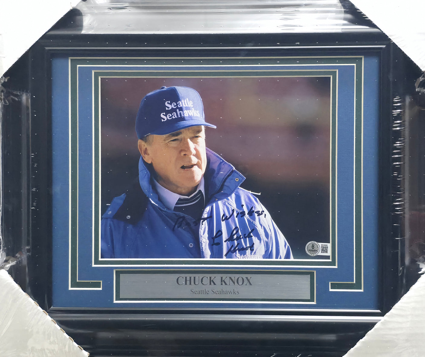 Chuck Knox Autographed Framed 8x10 Photo Seattle Seahawks Beckett BAS #AE16566