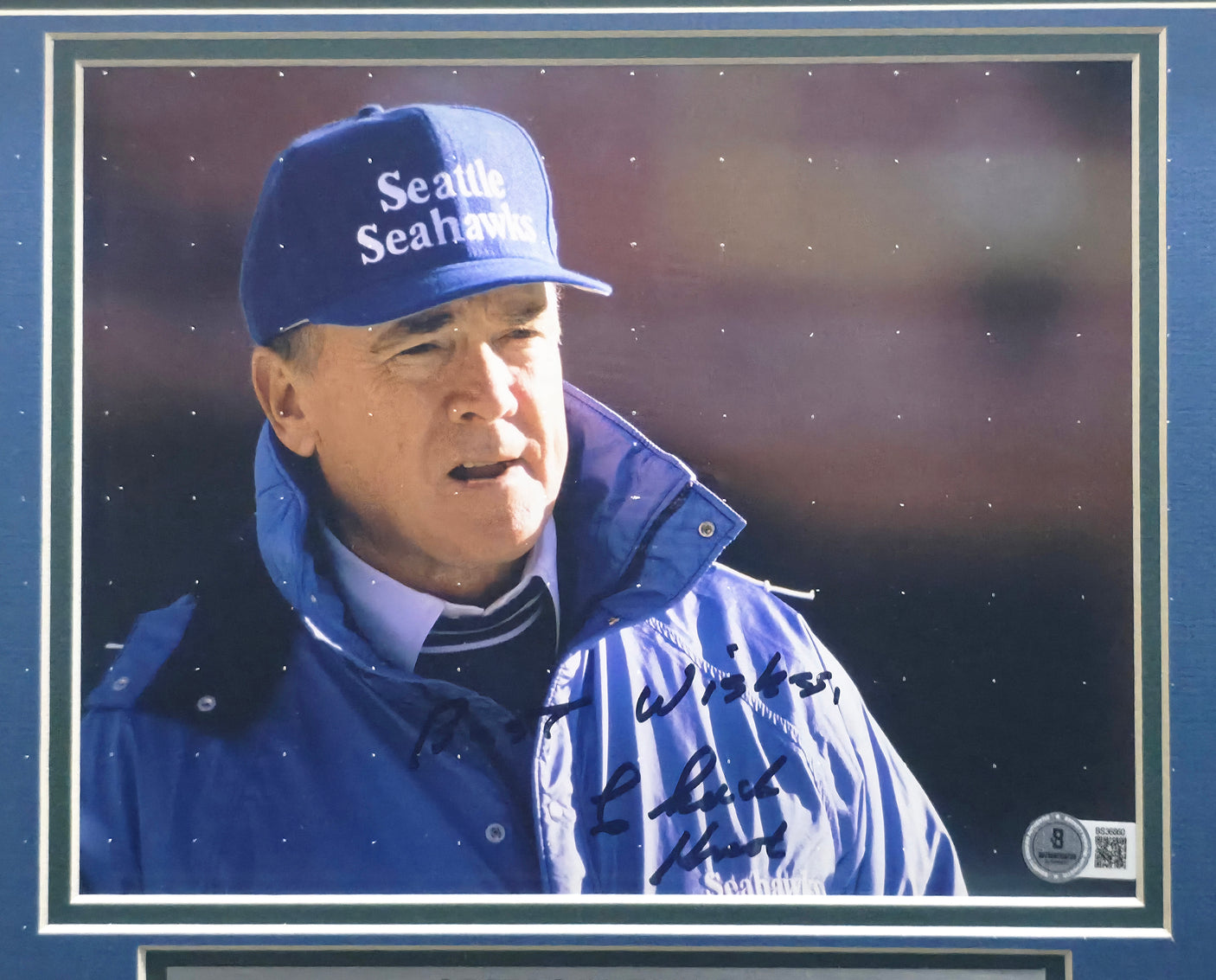 Chuck Knox Autographed Framed 8x10 Photo Seattle Seahawks Beckett BAS #AE16566