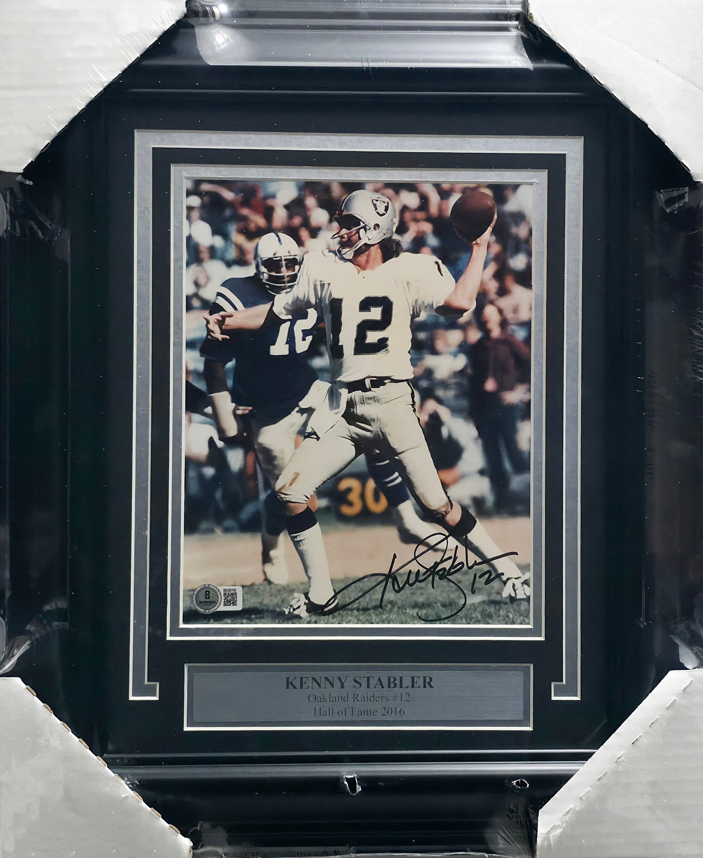 Ken Stabler Autographed Framed 8x10 Photo Oakland Raiders Beckett BAS QR #BS36708