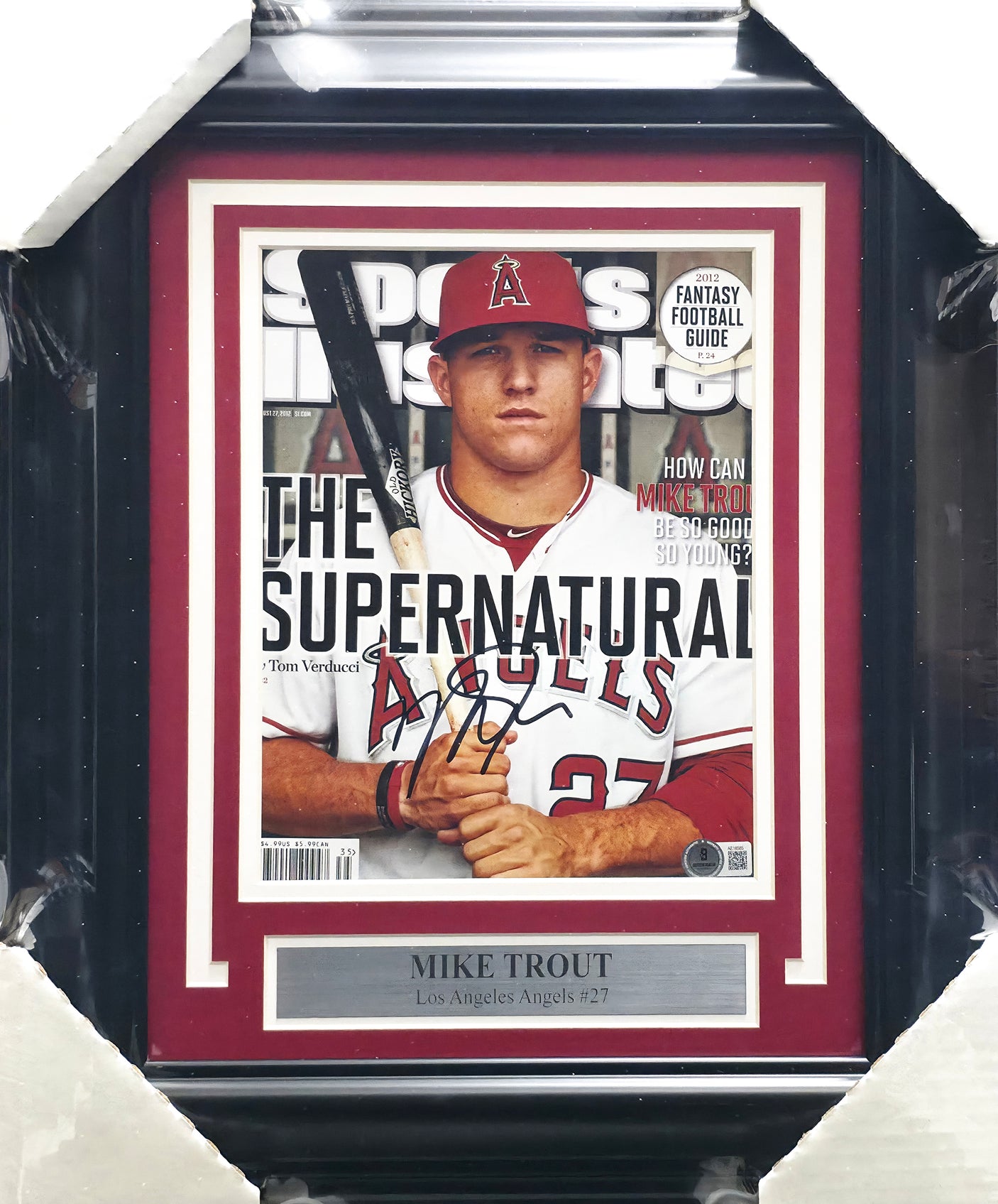 Mike Trout Autographed Framed 8x10 Photo California Angels Beckett BAS #AE16565