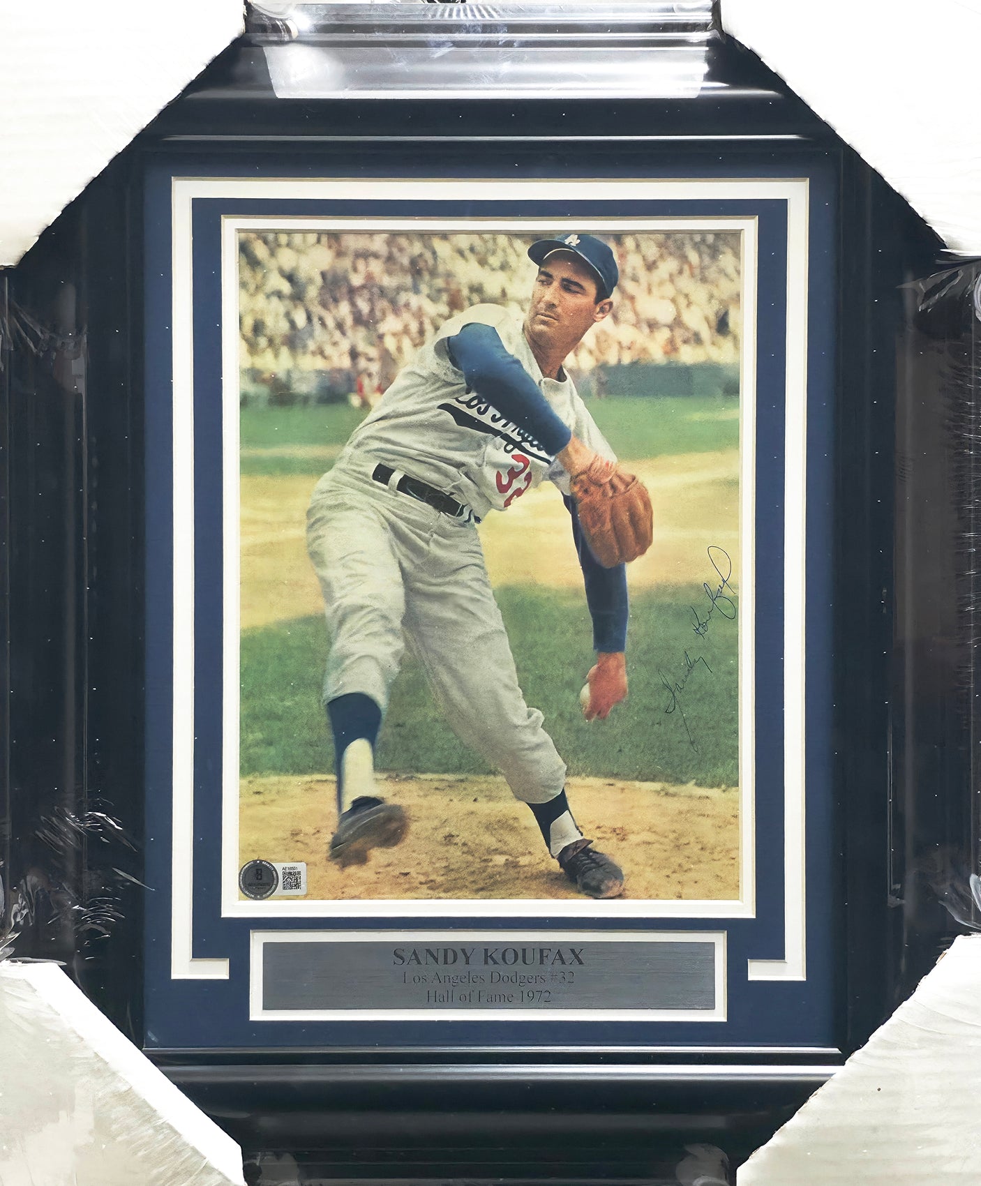 Sandy Koufax Autographed Framed 8x11 Magazine Photo Los Angeles Dodgers Beckett BAS #AE16551