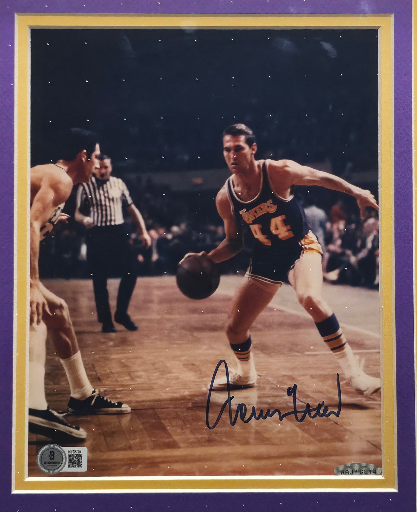 Jerry West Autographed Framed 8x10 Photo Los Angeles Lakers UDA Holo & Beckett BAS QR #BS12759