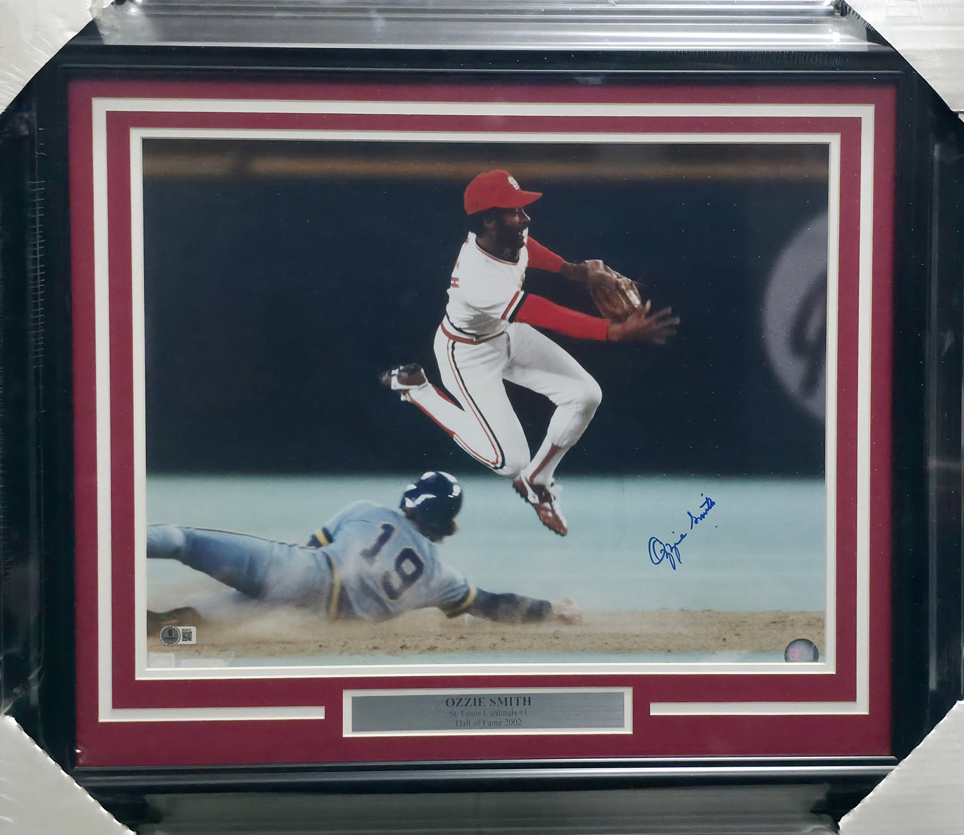 Ozzie Smith Autographed Framed 16x20 Photo St. Louis Cardinals Beckett BAS QR #BS30412