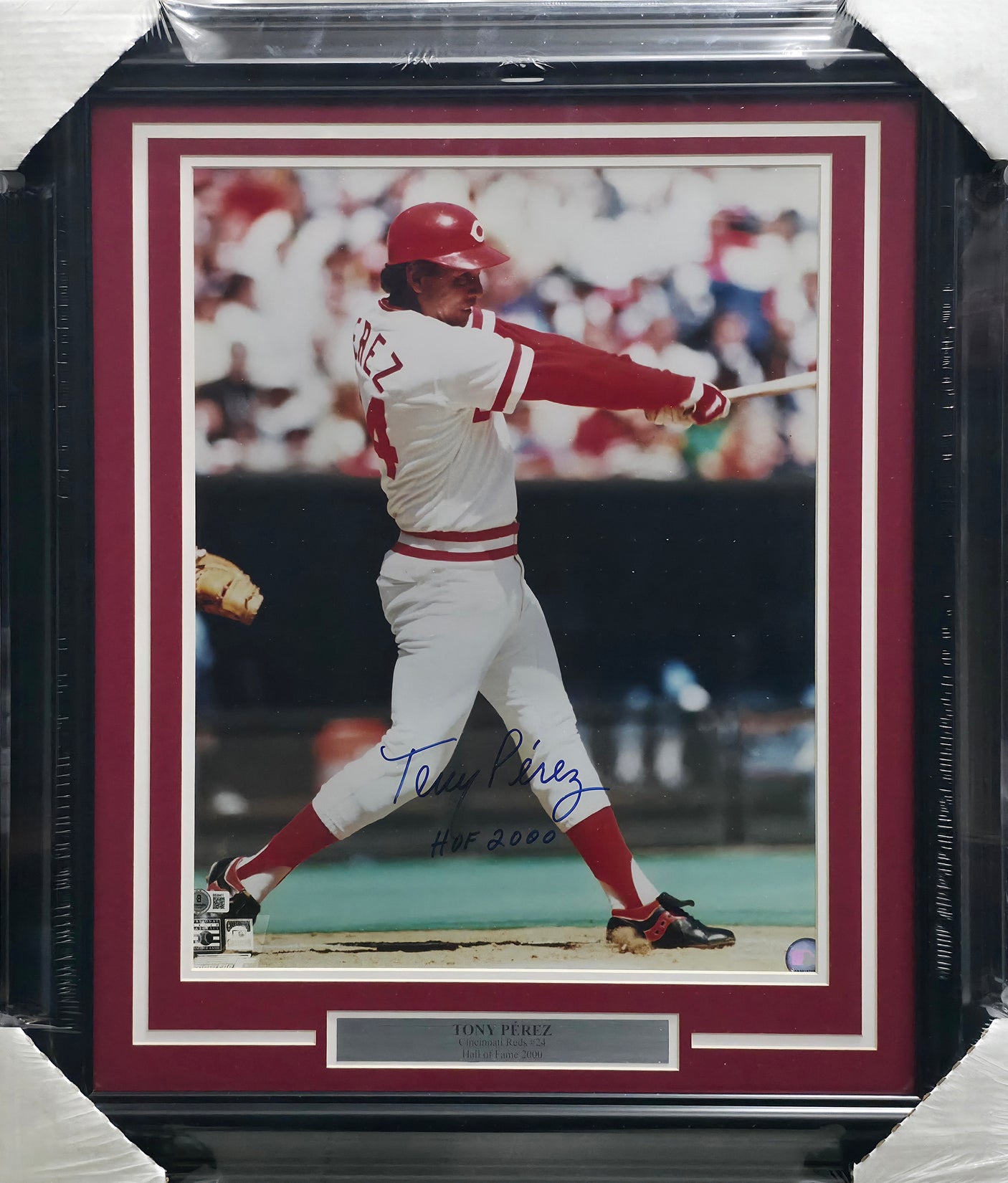Tony Perez Autographed Framed 16x20 Photo Cincinnati Reds Beckett BAS QR #BS30411