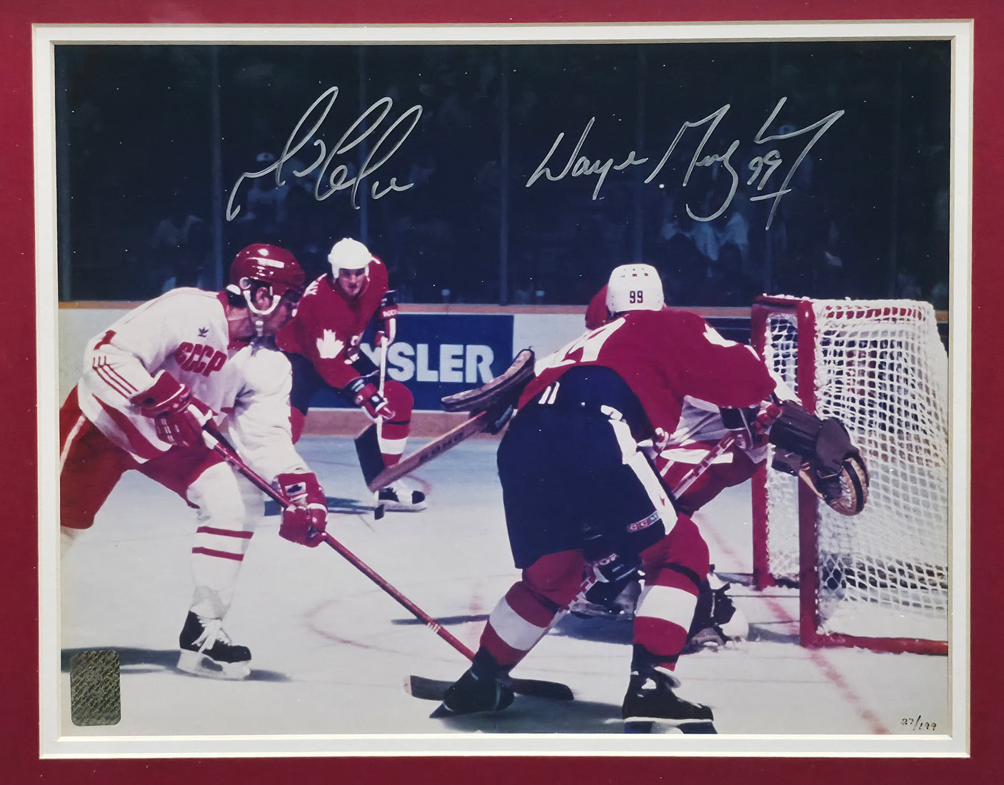 Wayne Gretzky & Mario Lemieux Autographed Framed 11x14 Photo Beckett BAS #AE16670