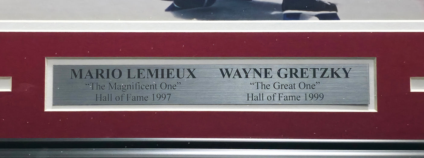 Wayne Gretzky & Mario Lemieux Autographed Framed 11x14 Photo Beckett BAS #AE16670