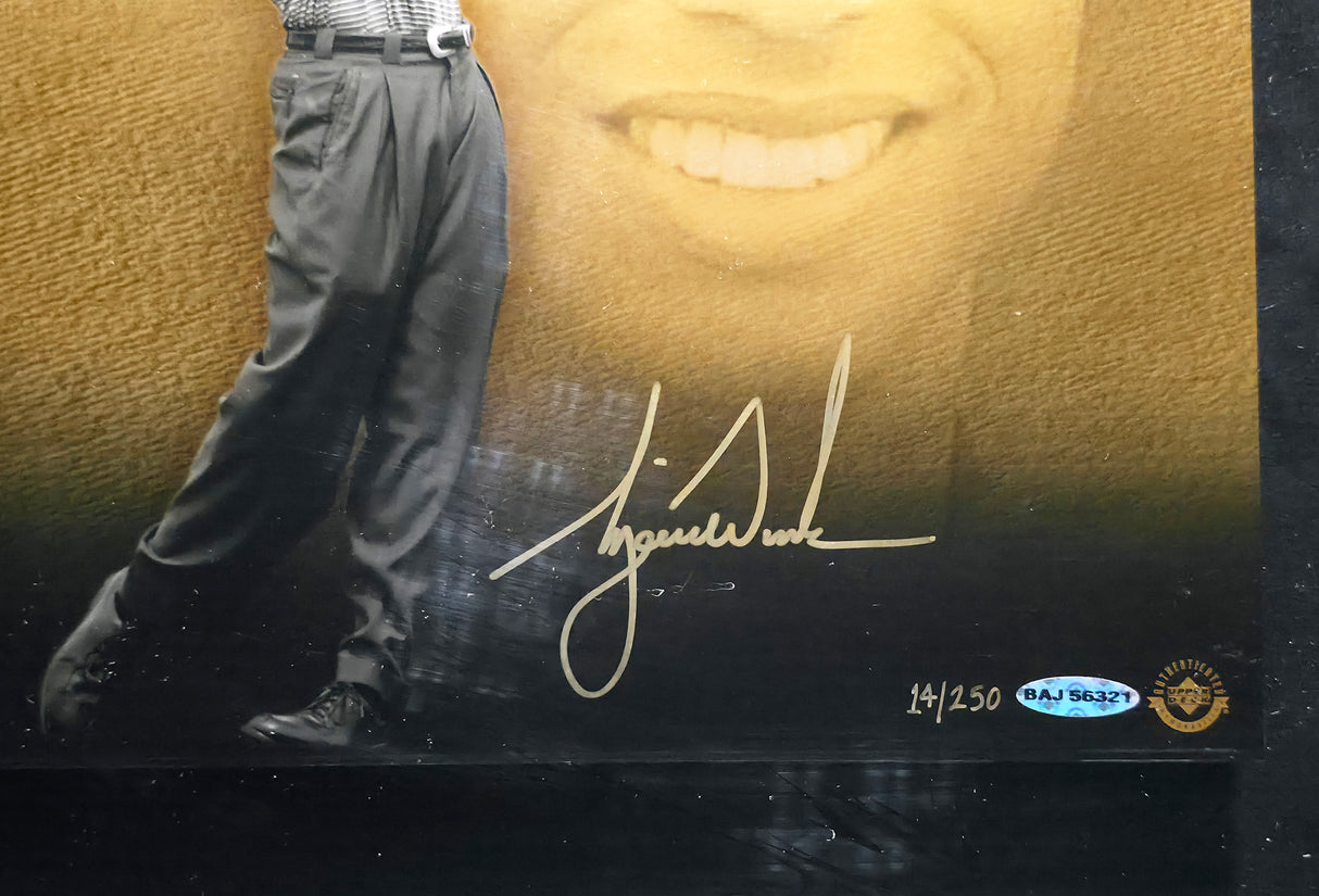 Tiger Woods, Jack Nicklaus & Arnold Palmer Autographed Framed 'Legends of Golf' 12x30 Photo Beckett BAS, PSA/DNA & UDA Holo #BAJ56321