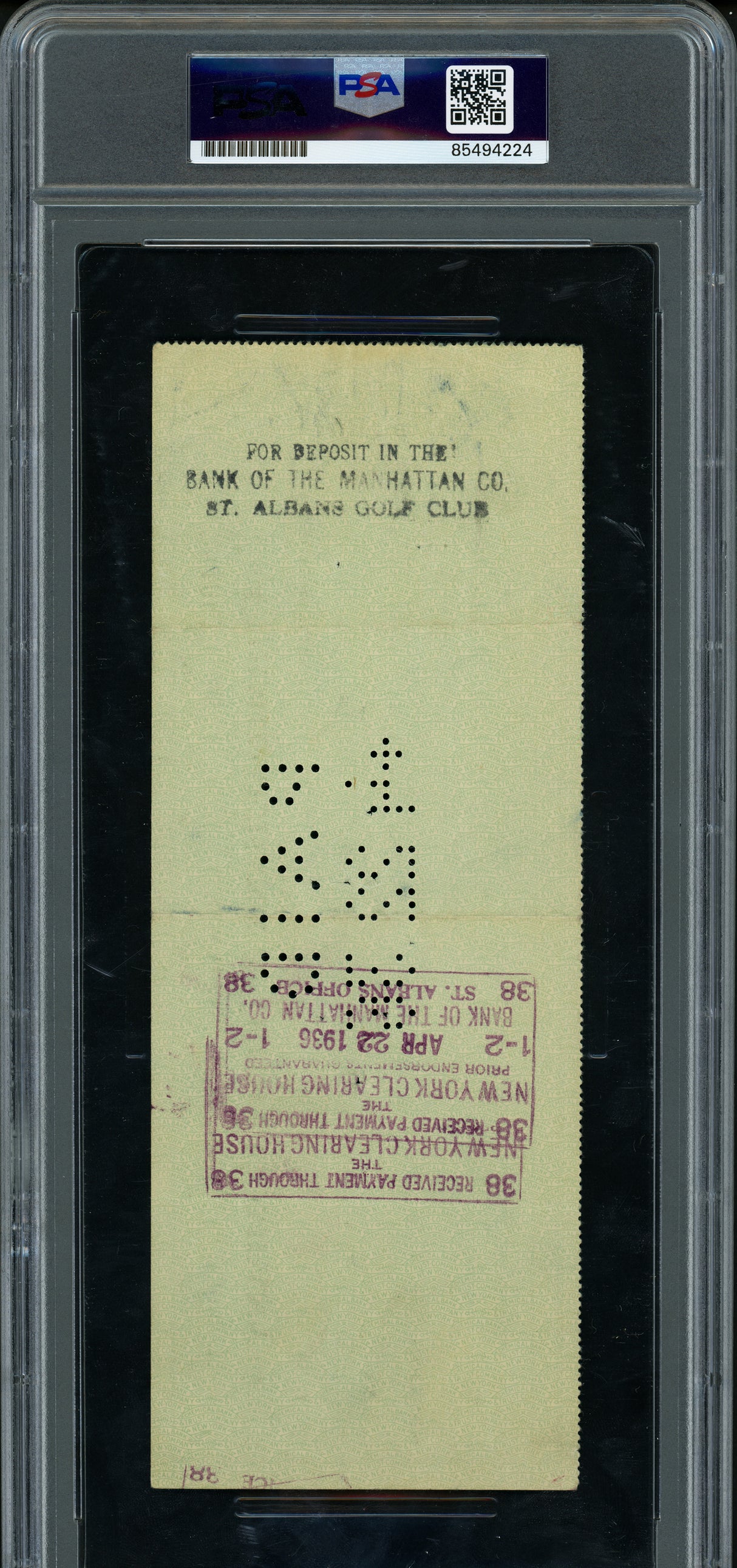 Babe Ruth Autographed 3x8.5 Check New York Yankees PSA/DNA #85494224