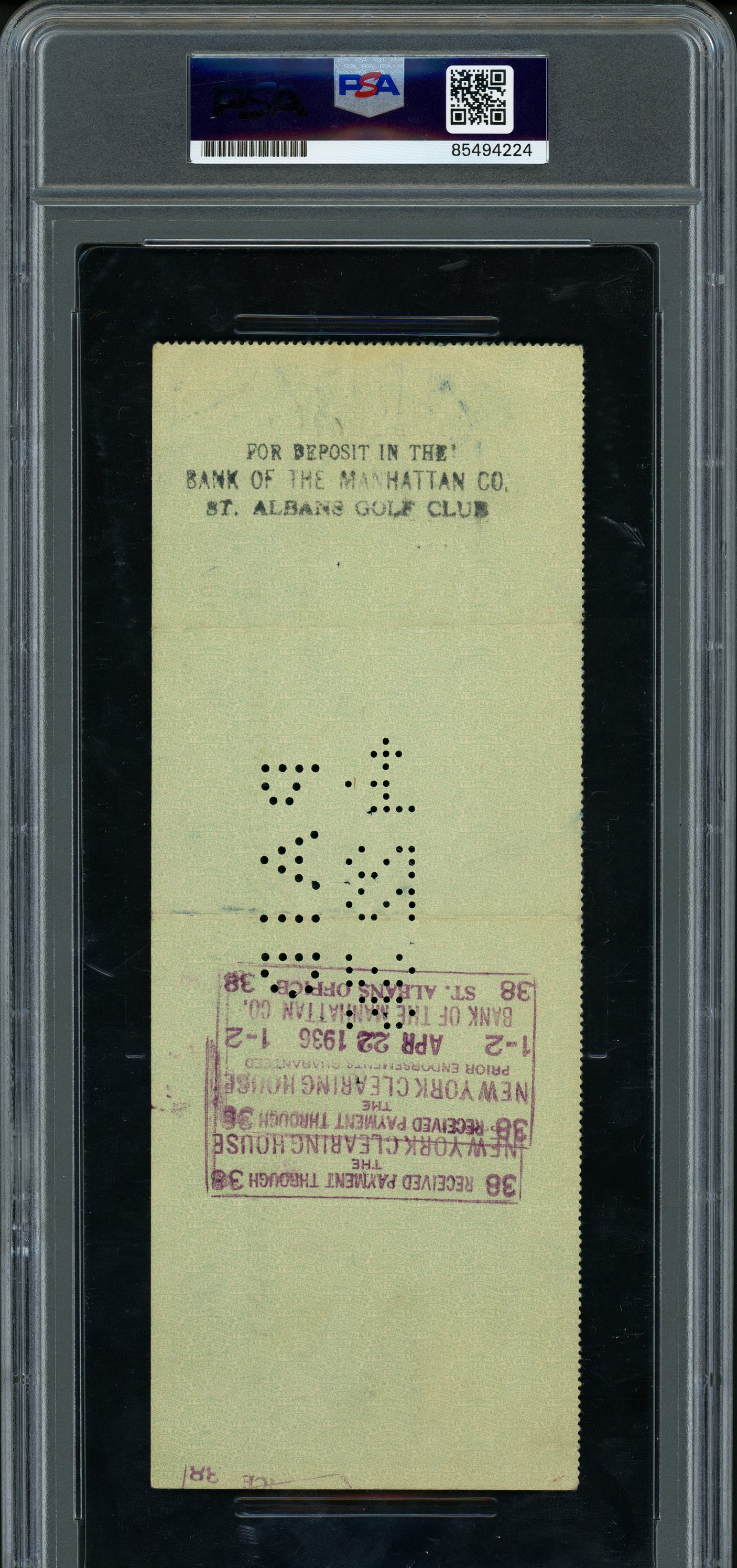 Babe Ruth Autographed 3x8.5 Check New York Yankees PSA/DNA #85494224