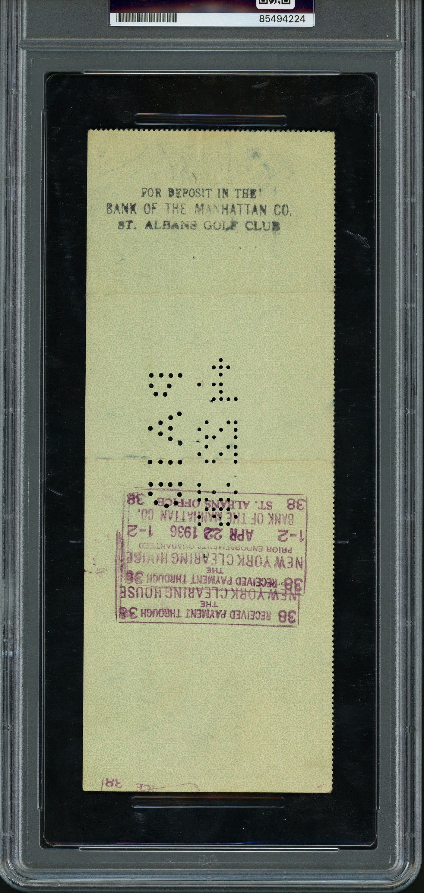 Babe Ruth Autographed 3x8.5 Check New York Yankees PSA/DNA #85494224