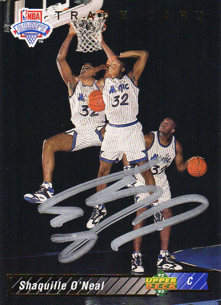 Shaquille O'Neal Signed Orlando Magic 1992-93 Upper Deck NBA Draft Rookie Trade Card #1B