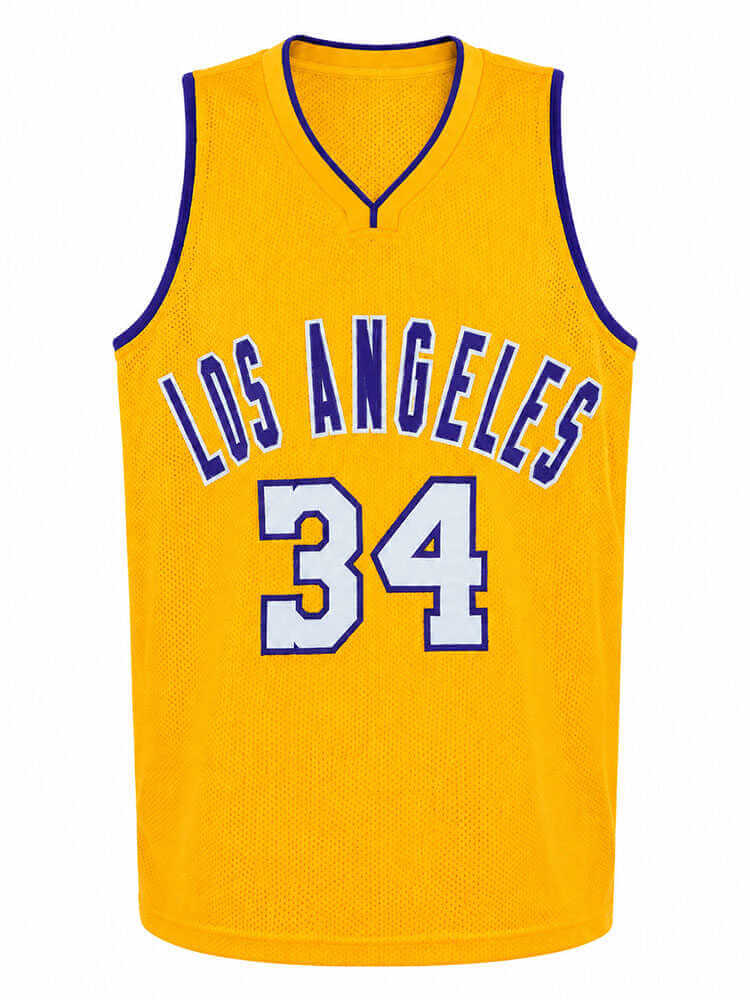 Shaquille O'Neal Signed Gold Throwback Custom Basketball Jersey