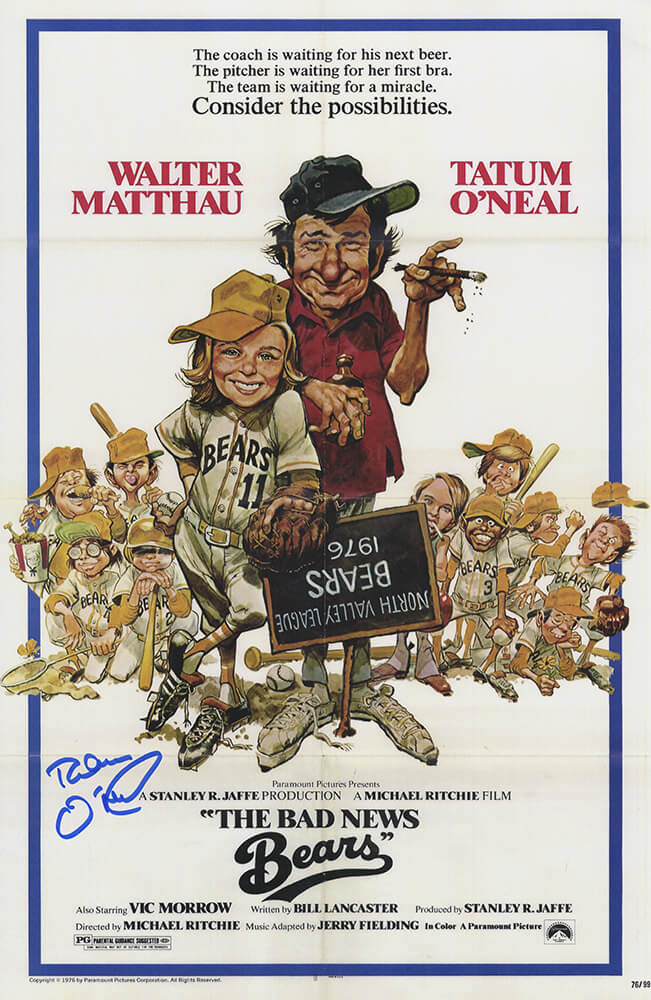 Tatum O'Neal Signed Bad News Bears 11x17 Movie Poster