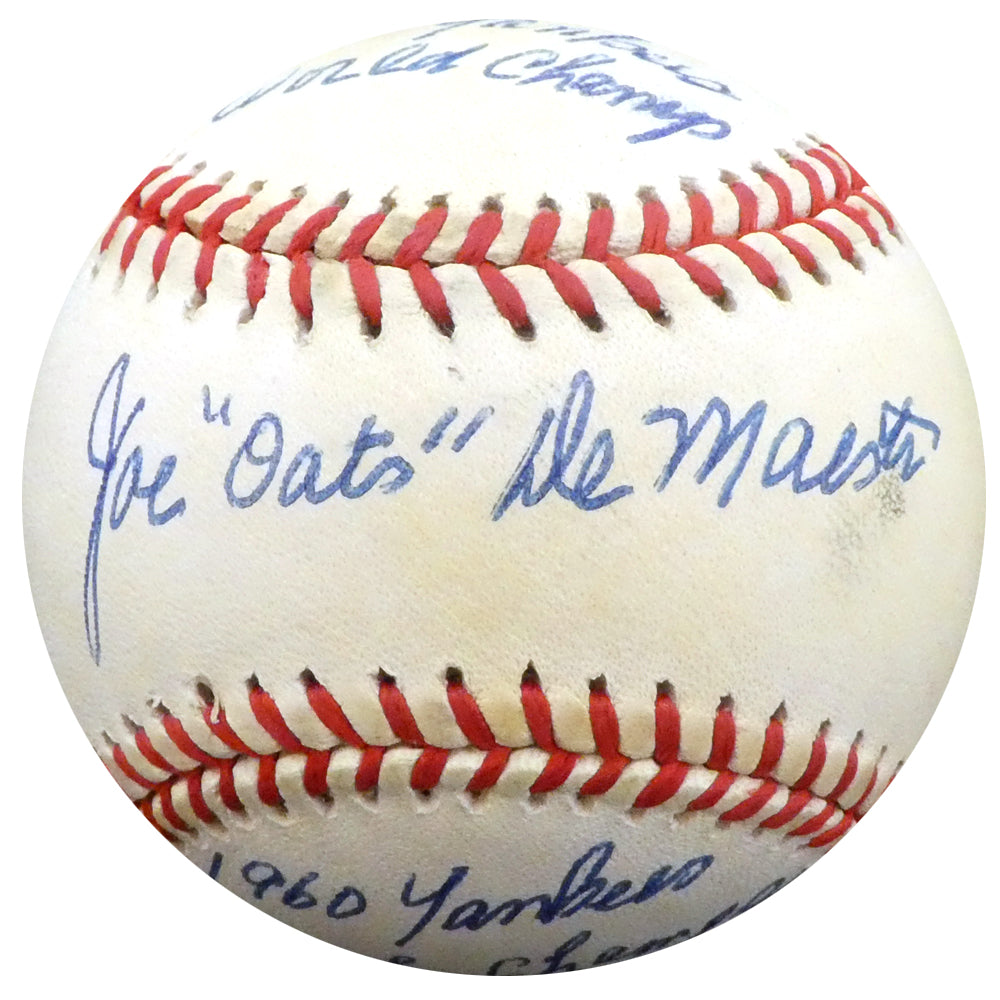 Joe "Oates" DeMaestri Autographed Official AL Baseball New York Yankees "1961 World Champs & 1960 AL Champs" PSA/DNA #H55311