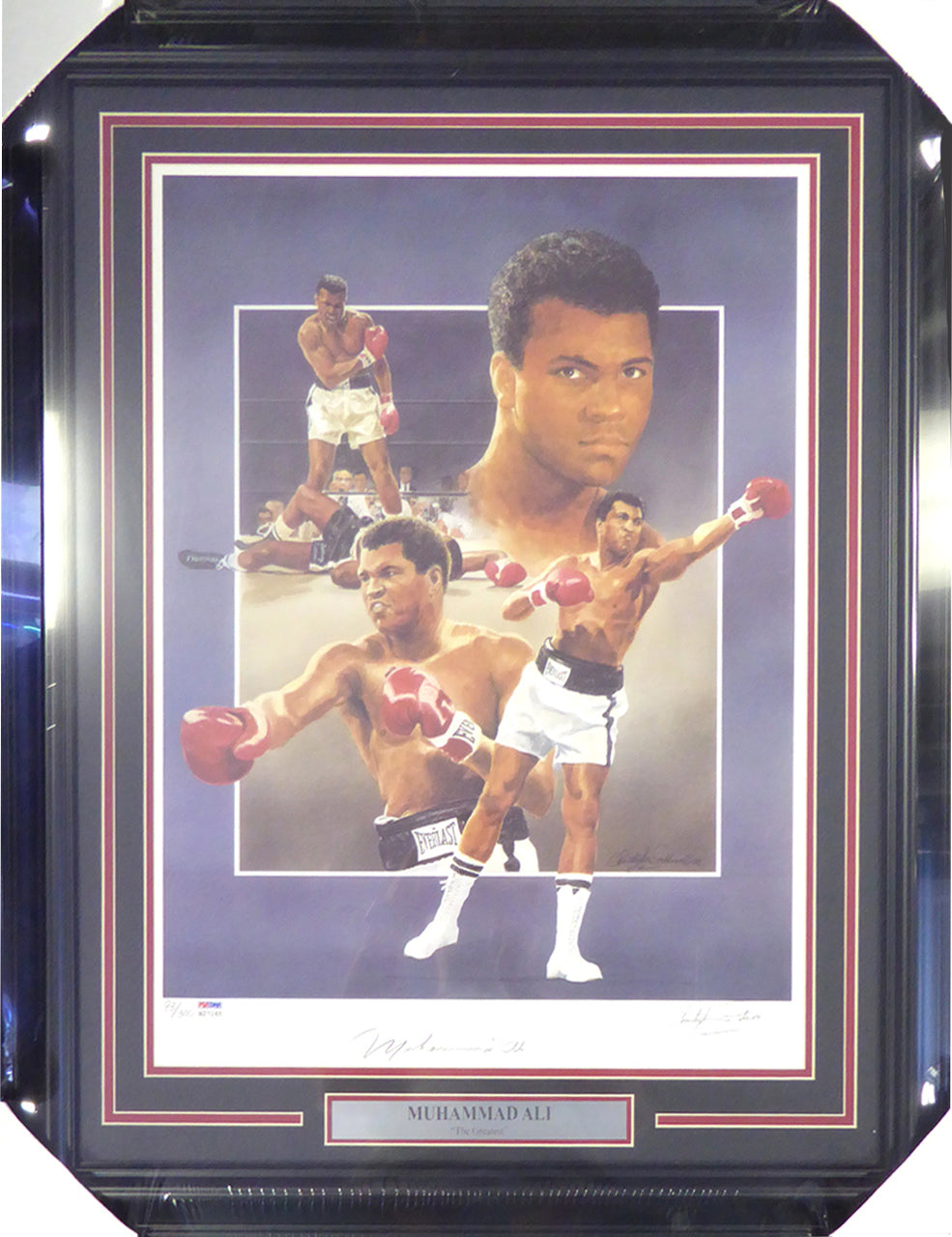 Muhammad Ali Autographed Framed 18x24 Lithograph Photo Auto Grade 10 PSA/DNA #B27065