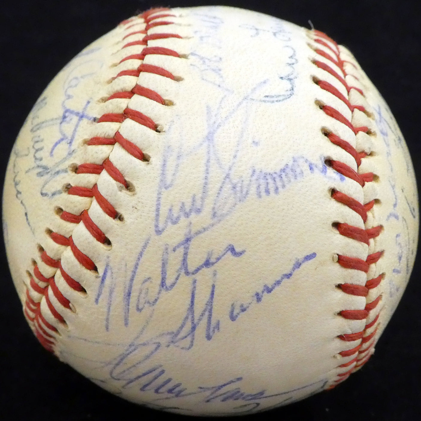 1960 Spring Training Autographed Official Baseball With 28 Total Signatures Including Curt Flood Beckett BAS #A52652