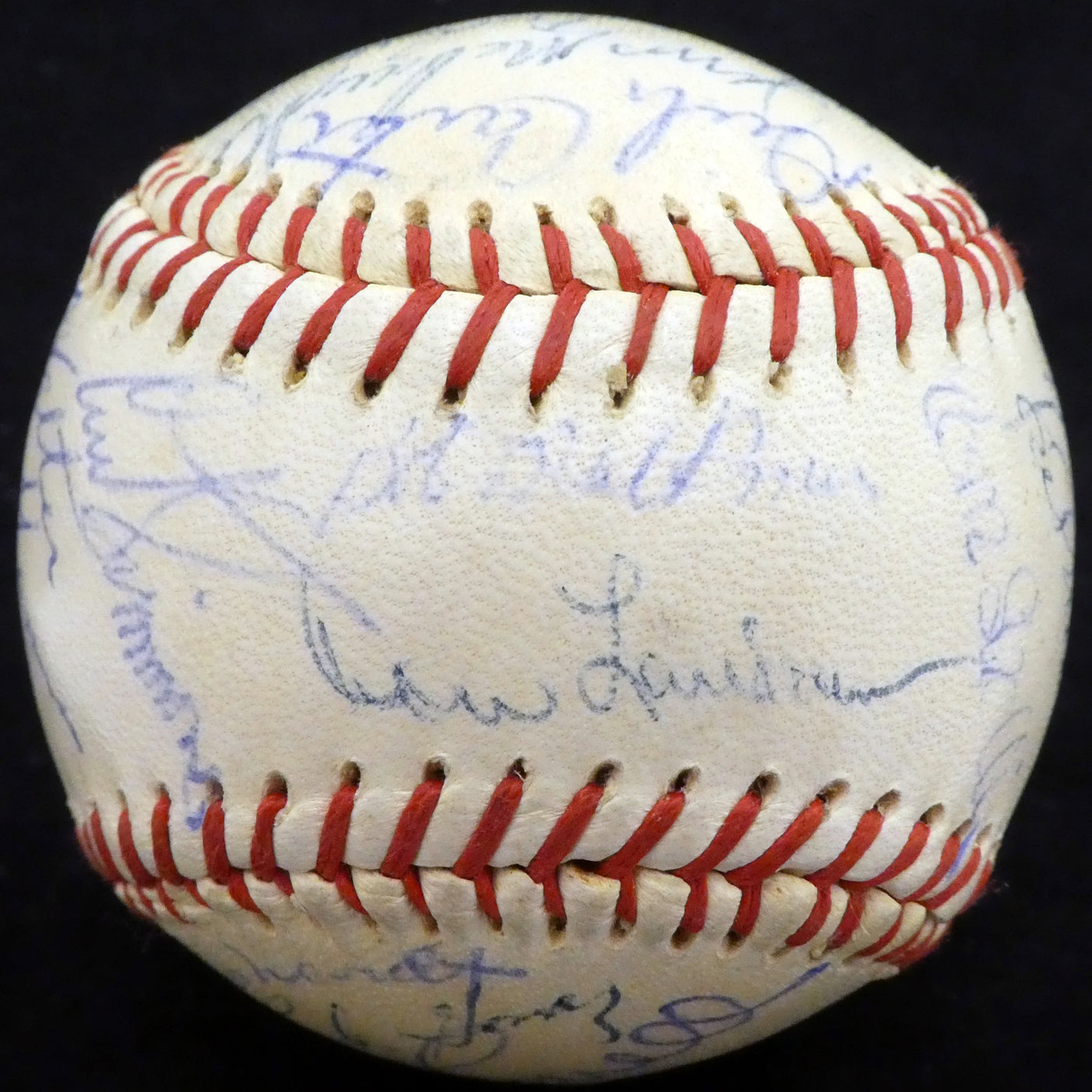 1960 Spring Training Autographed Official Baseball With 28 Total Signatures Including Curt Flood Beckett BAS #A52652