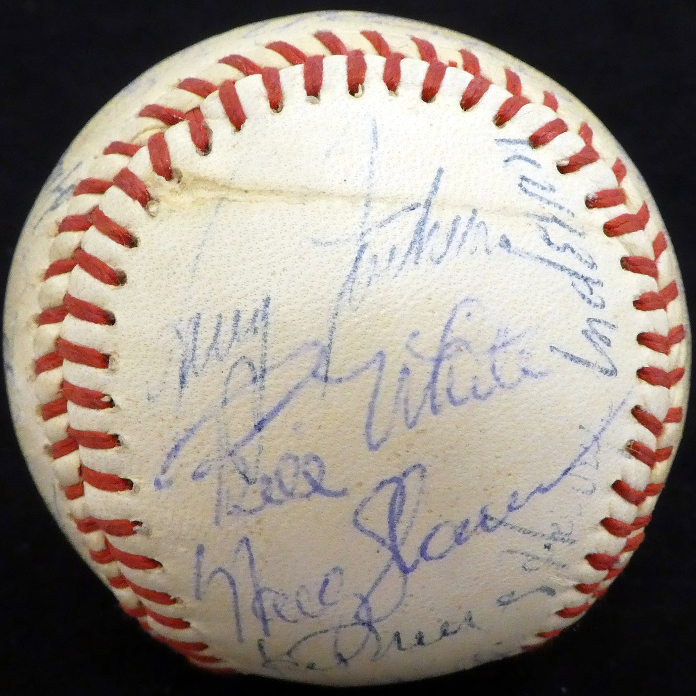 1960 Spring Training Autographed Official Baseball With 28 Total Signatures Including Curt Flood Beckett BAS #A52652