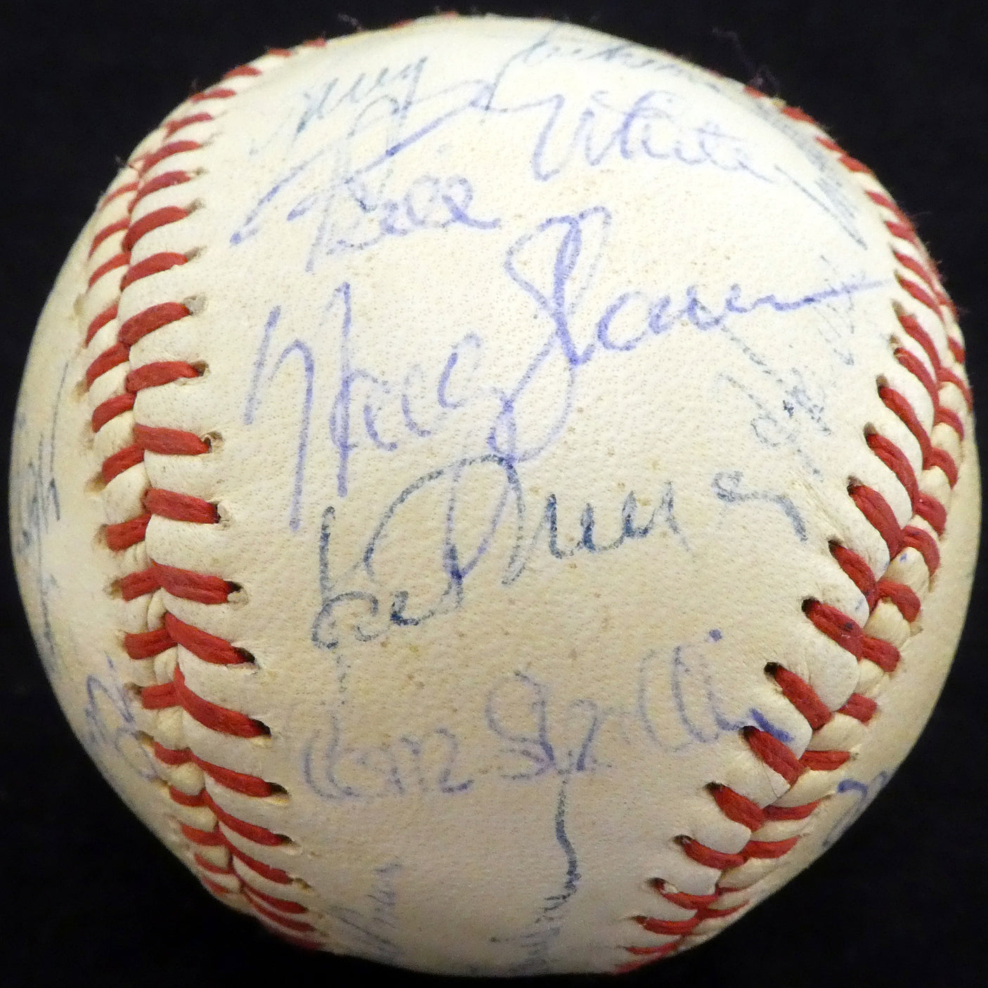 1960 Spring Training Autographed Official Baseball With 28 Total Signatures Including Curt Flood Beckett BAS #A52652