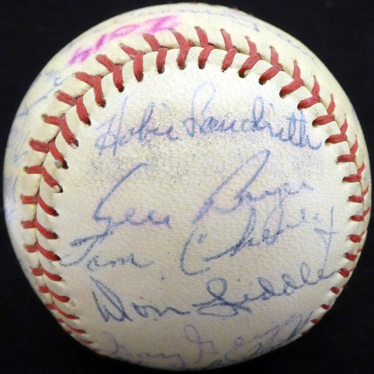 1957 St. Louis Cardinals Autographed Official Baseball With 30 Total Signatures Including Stan Musial & Fred Hutchinson Beckett BAS #A52660