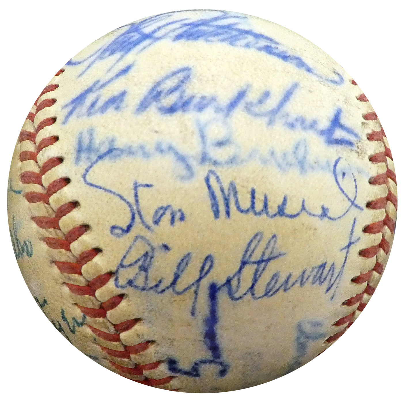 1950 Spring Training Autographed Official NL Baseball With 24 Total Signatures Including Stan Musial & Enos Slaughter Beckett BAS #A52657
