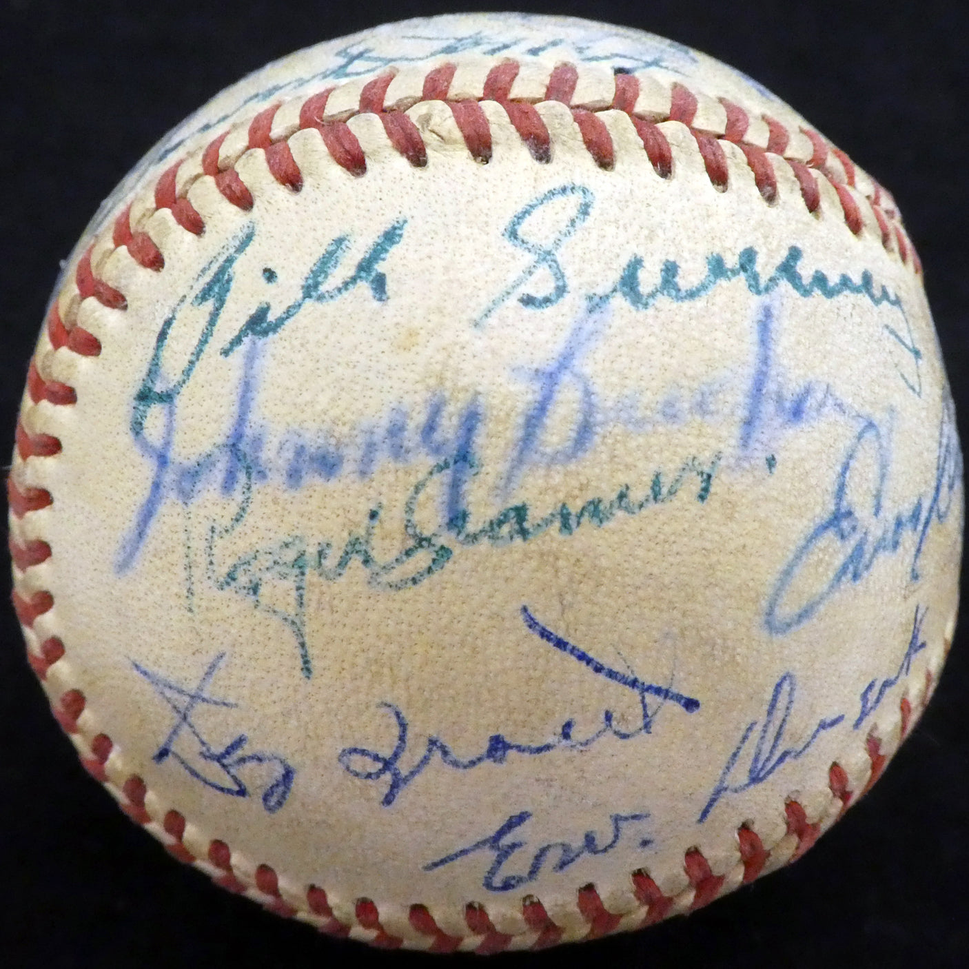 1950 Spring Training Autographed Official NL Baseball With 24 Total Signatures Including Stan Musial & Enos Slaughter Beckett BAS #A52657