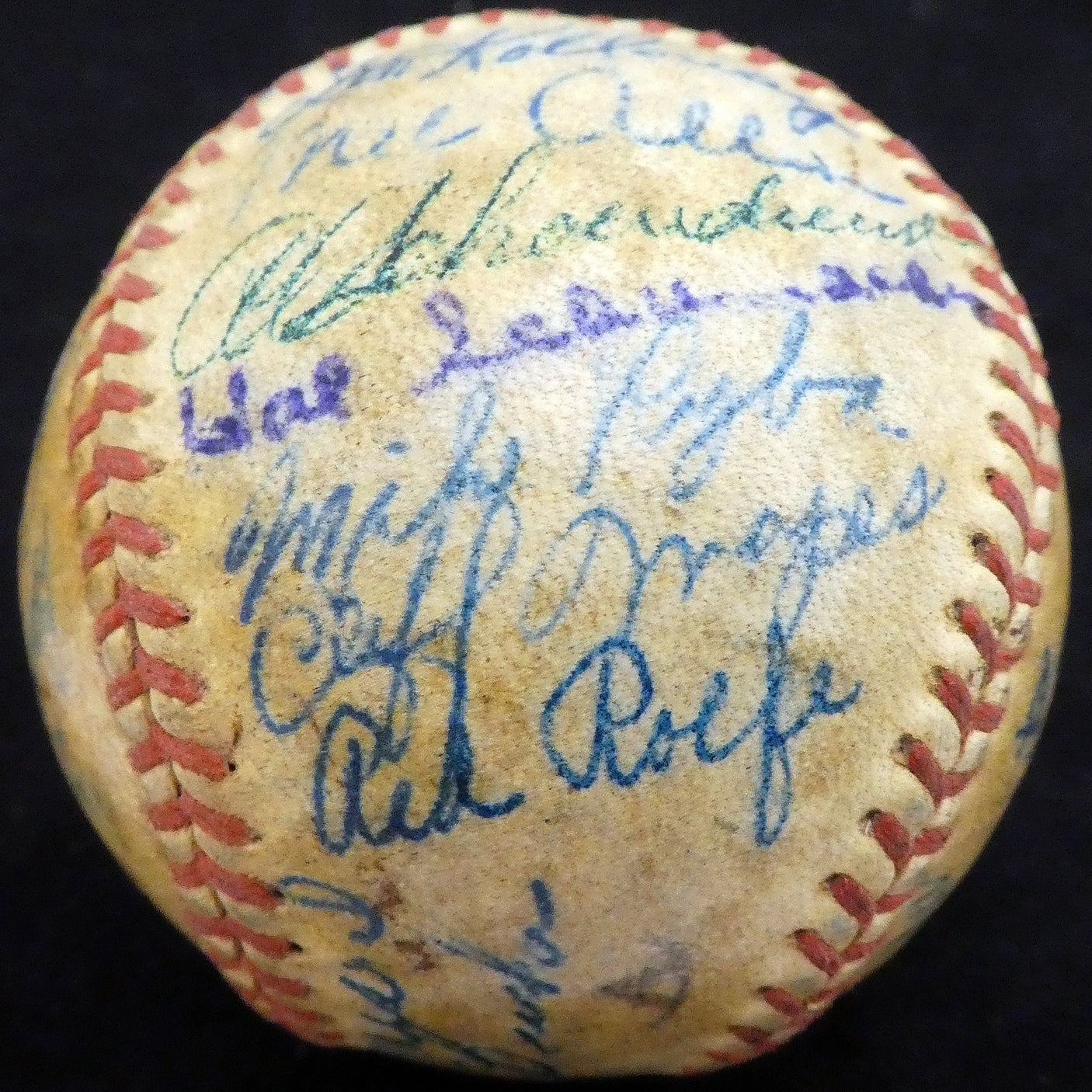 1950 Spring Training Autographed Official Baseball With 27 Total Signatures Including Stan Musial & Mel Allen Beckett BAS #A52629
