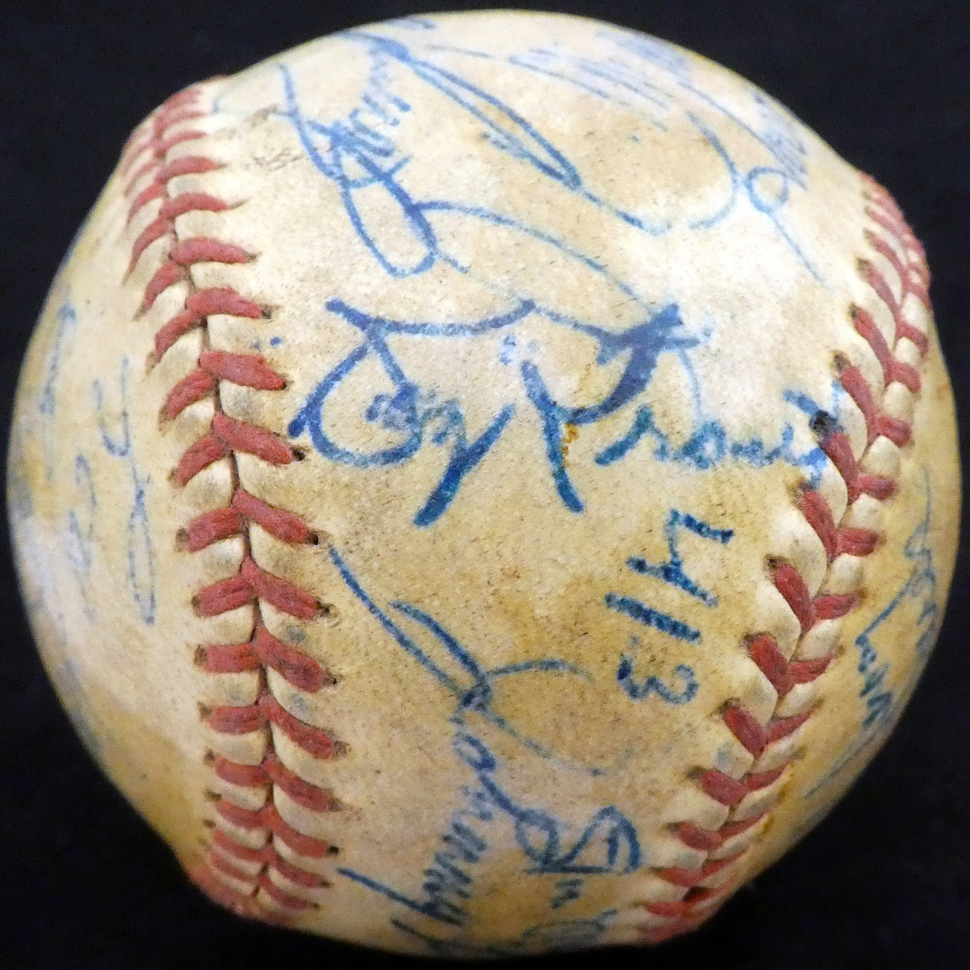 1950 Spring Training Autographed Official Baseball With 27 Total Signatures Including Stan Musial & Mel Allen Beckett BAS #A52629