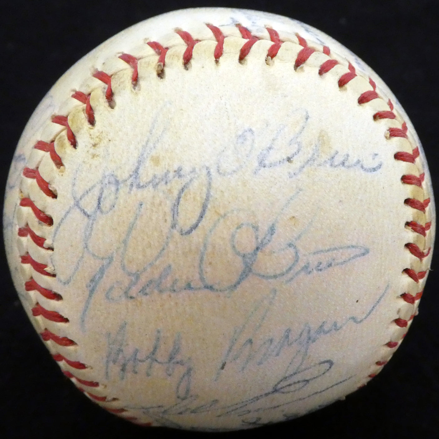 1956 Spring Training Autographed Official League Baseball With 27 Total Signatures Including Stan Musial & Fred Hutchinson Beckett BAS #A52661