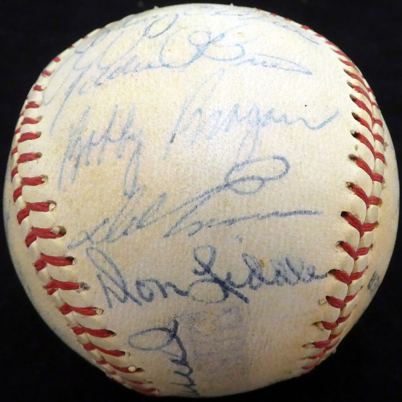 1956 Spring Training Autographed Official League Baseball With 27 Total Signatures Including Stan Musial & Fred Hutchinson Beckett BAS #A52661