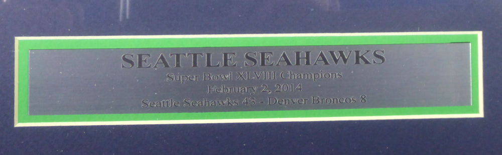 Seattle Seahawks Super Bowl XLVIII Unsigned Framed Program Stock #135265