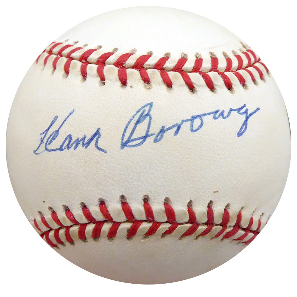 Hank Borowy Autographed Official AL Baseball New York Yankees, Chicago Cubs Beckett BAS #F26229