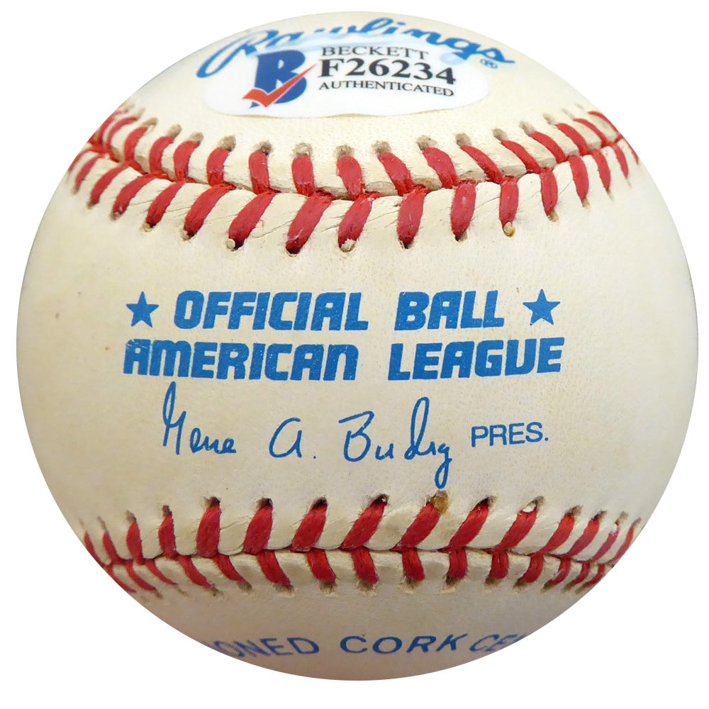 Hank Borowy Autographed Official AL Baseball New York Yankees, Chicago Cubs Beckett BAS #F26234