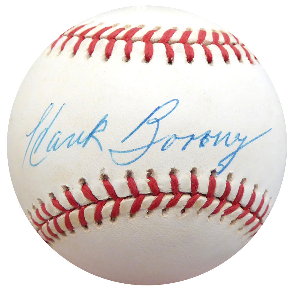 Hank Borowy Autographed Official AL Baseball New York Yankees, Chicago Cubs Beckett BAS #F26243