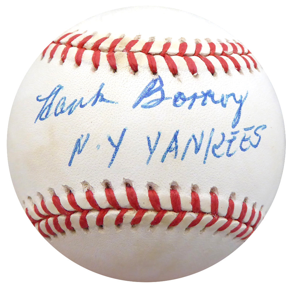 Hank Borowy Autographed Official AL Baseball New York Yankees "N.Y. New York Yankees" Beckett BAS #F26244