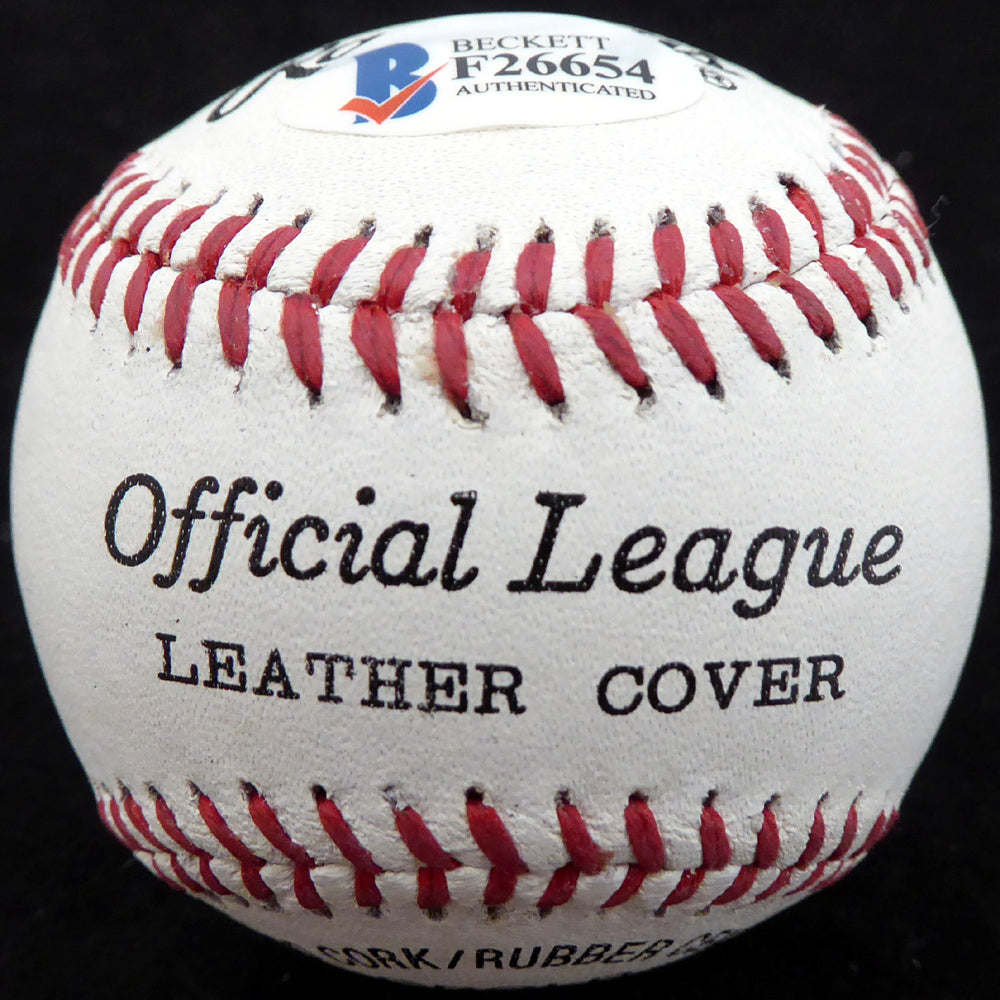 Tom Ferrick Autographed Official OL Baseball New York Yankees Beckett BAS #F26654