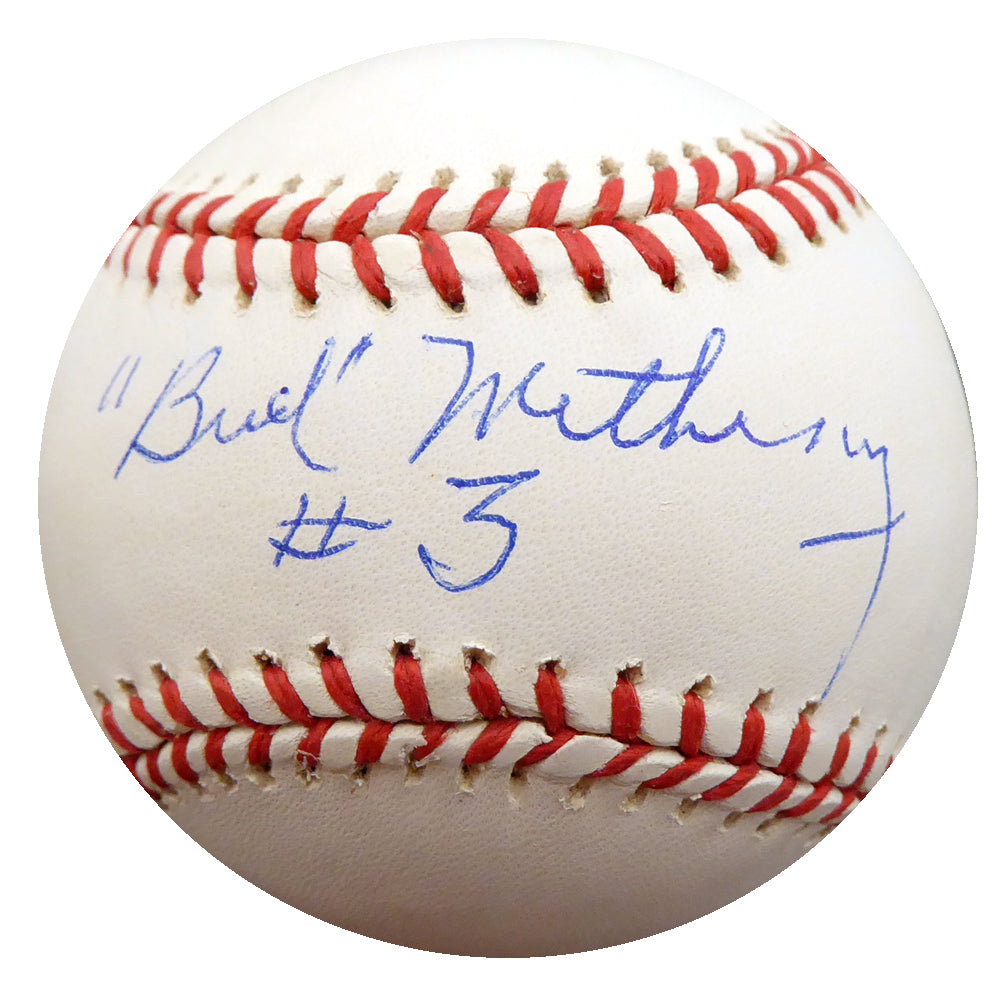 Bud Metheny Autographed Official AL Baseball New York Yankees "#3" Beckett BAS #F27163