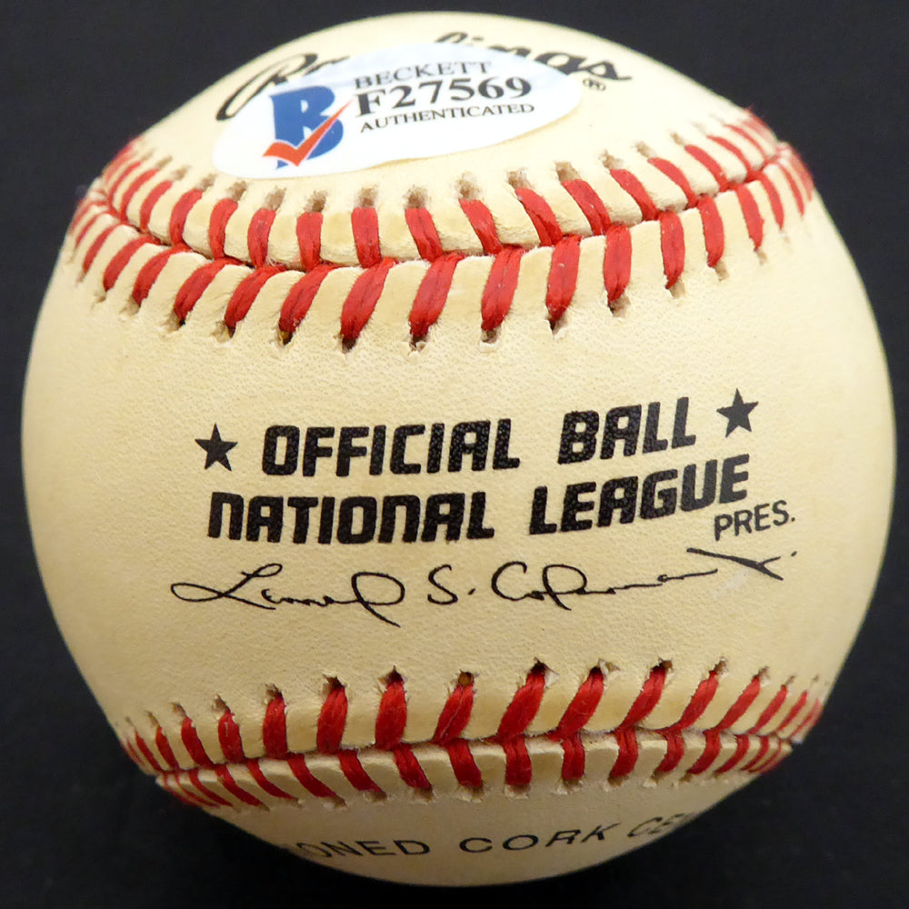 Paul Smith Autographed Official NL Baseball Pittsburgh Pirates, Chicago Cubs Beckett BAS #F27569