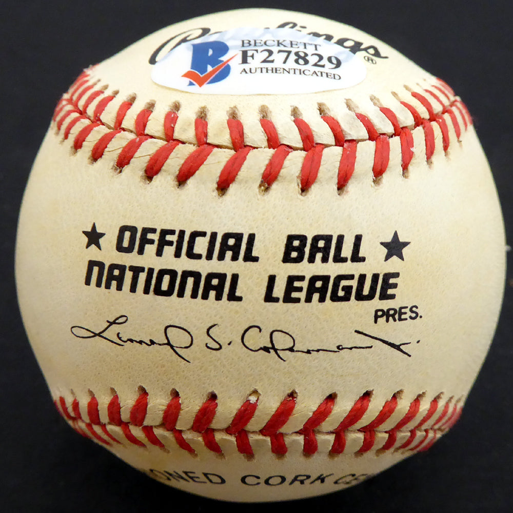 Preston Ward Autographed Official NL Baseball Brooklyn Dodgers, Chicago Cubs Beckett BAS #F27829
