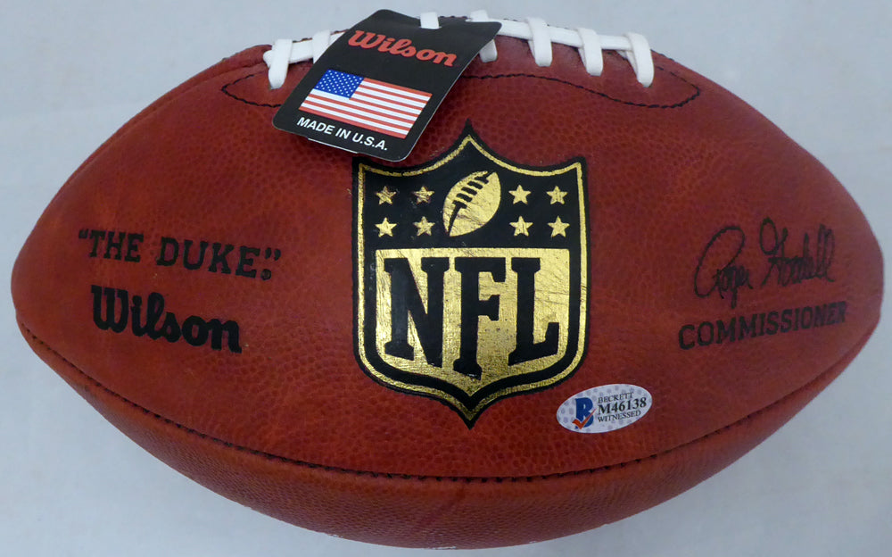 Ezekiel Elliott Autographed Official Leather NFL Football Dallas Cowboys Beckett BAS Stock #143244