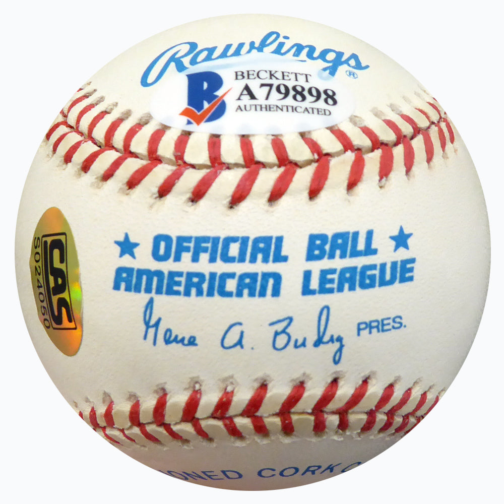Derrick Thomas Autographed Official American League Baseball Kansas City Chiefs Beckett BAS #A79898